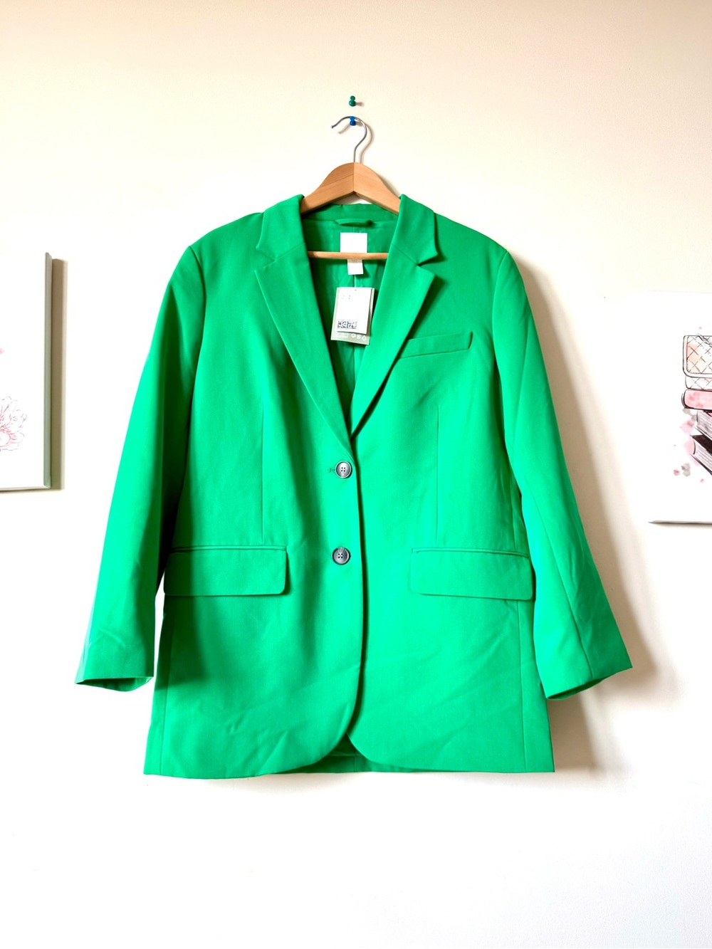 H&M Green Oversized Relaxed Blazer Size S